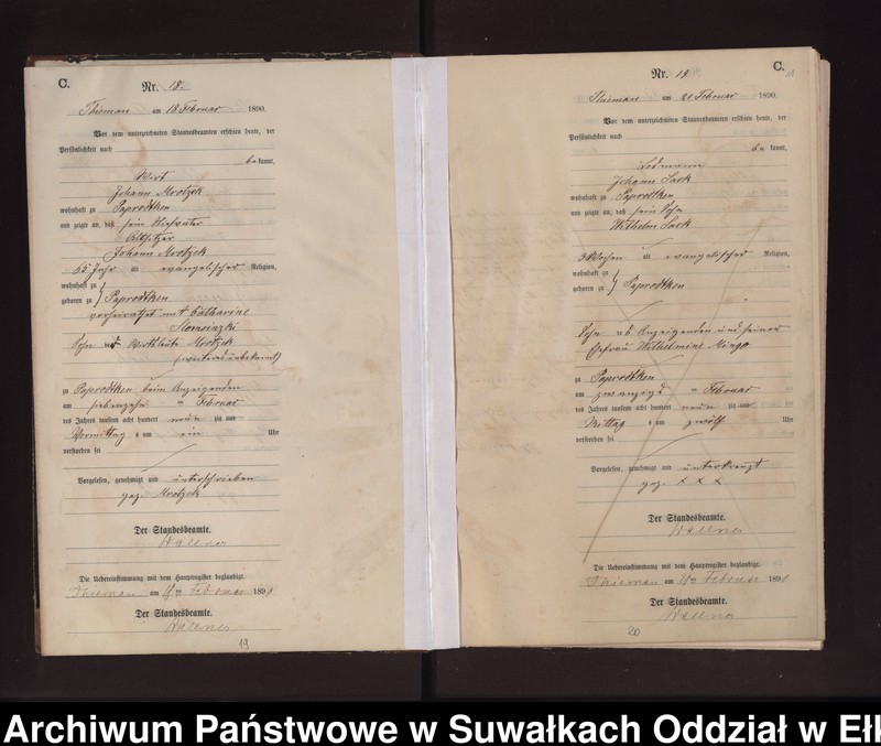 image.from.unit.number "Sterbe-Neben-Register des Preussischen Standes-Amtes Rydzewen Kreis Loetzen"