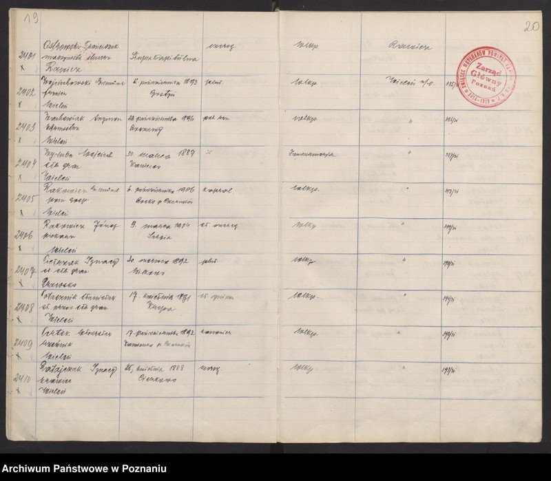 image.from.unit.number "Spis członków Związku Weteranów Powstań Narodowych od 2311 - 3540a."
