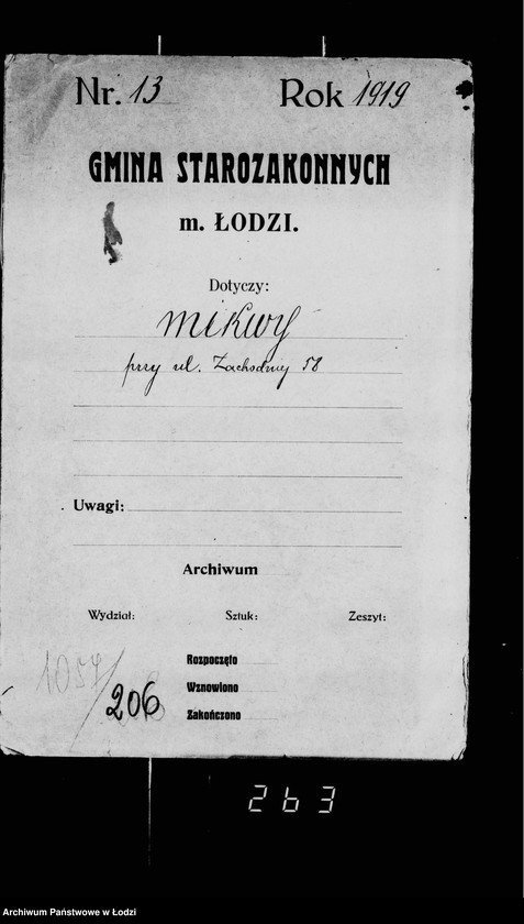 Obraz 4 z jednostki "Akta dotyczące mikwy przy ul. Zachodniej 58"