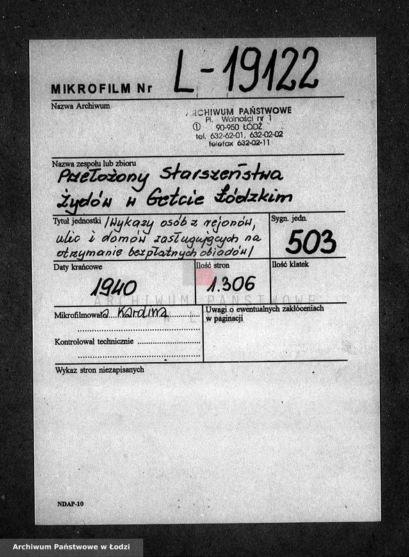 Obraz 2 z jednostki "[Wykazy osób z rejonów, ulic i domów zasługujących na otrzymywanie bezpłatnych obiadów]"