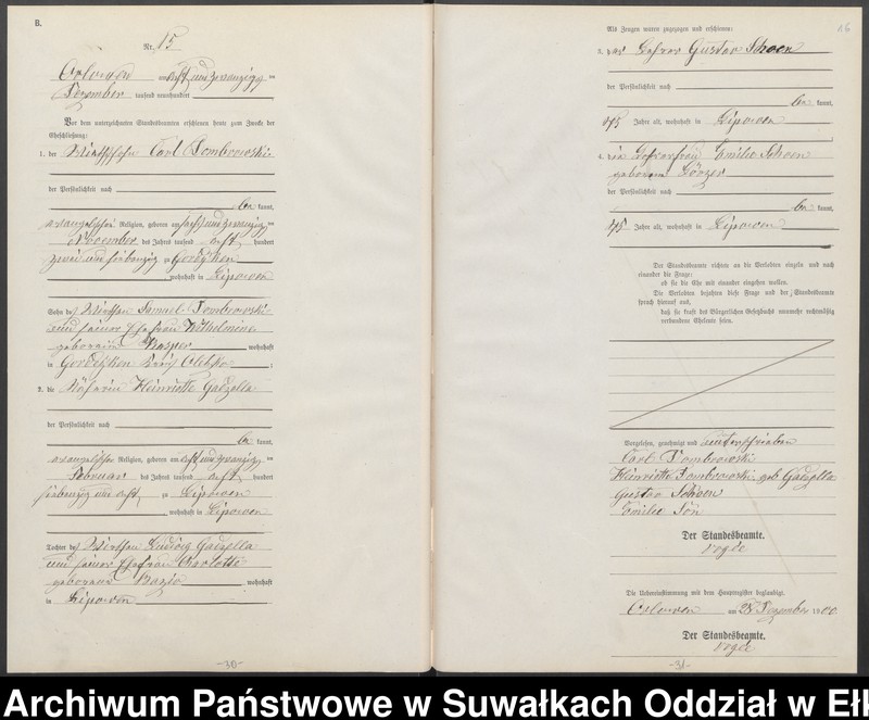 image.from.unit.number "Heiraths-Neben-Register des Preussischen Standes-Amtes Orlowen Kreis Loetzen"