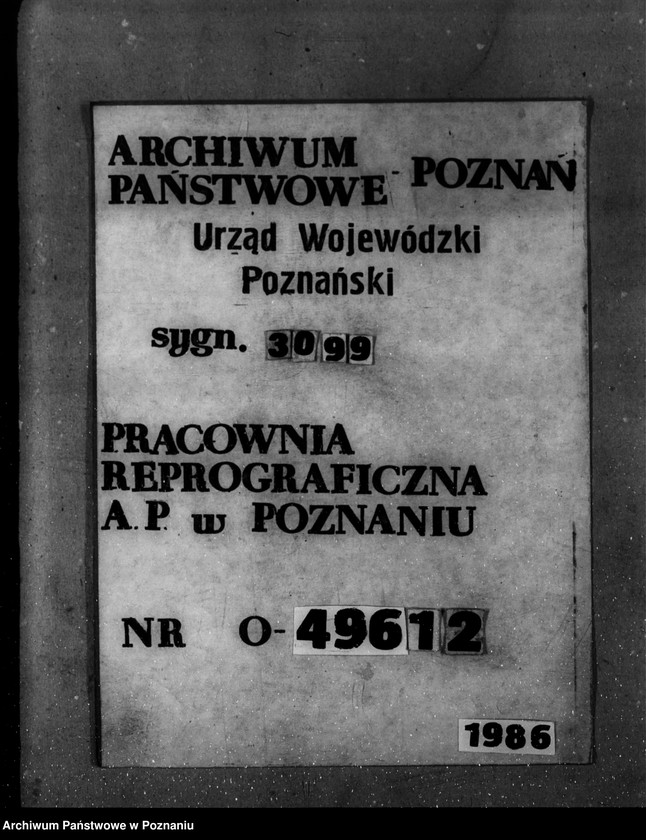 Obraz 1 z jednostki "/Księga kontroli prac parcelacji prywatnej powiatu żnińskiego/"