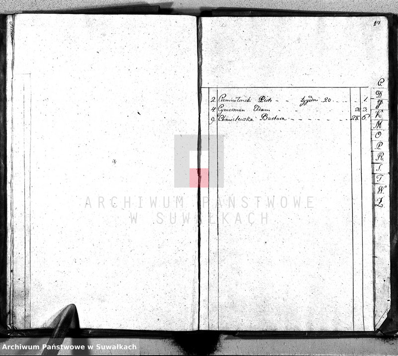 image.from.unit.number "Księga Aktów Zeyscia Gminy Przeroslskiey Powiatu Seyneńskiego Departamentu Łomżyńskiego na Rok 1814."