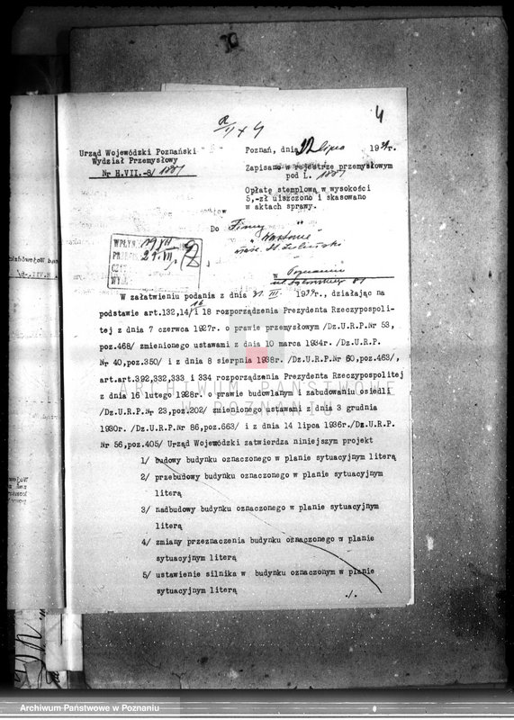 Obraz 8 z jednostki "Zieliński St. Wartoma odlewnia metali Poznań /zatwierdzanie urządzenia/"