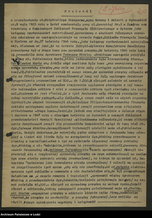 Obraz 17 z jednostki "Zażalenia, interwencje [członków PPS kierowane do WK]"