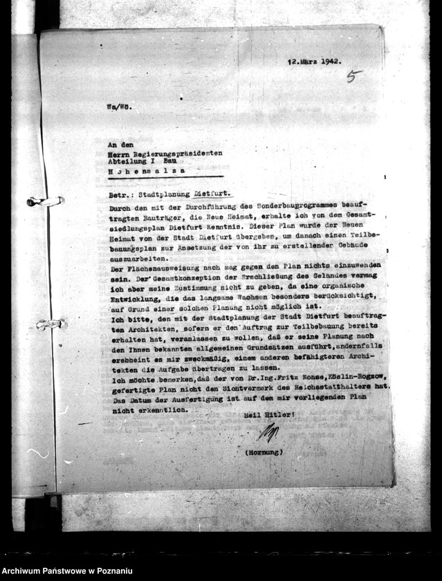 Obraz 9 z jednostki "Bebauungspläne von Dietfurt (Żnin), Gasten, Kutno, Hohensalza (Inowrocław), Mogilno, Konin, Warthbrücken (Koło)"