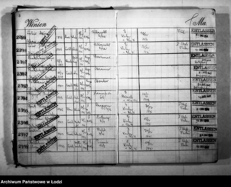 Obraz 6 z jednostki "Entlassungsbuch [Imienny spis więźniów, dane personalne]"
