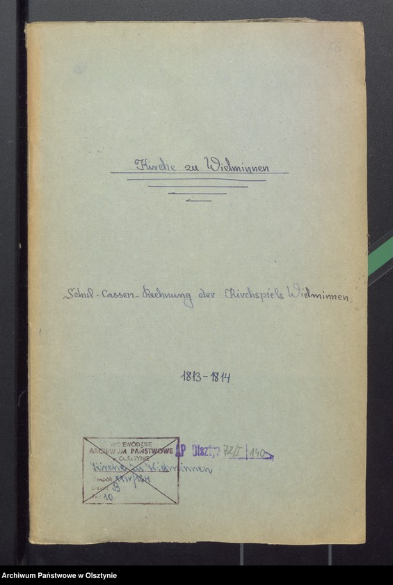 image.from.unit.number "Schul-Cassen Rechnung des Kirchspiels Widminnen"