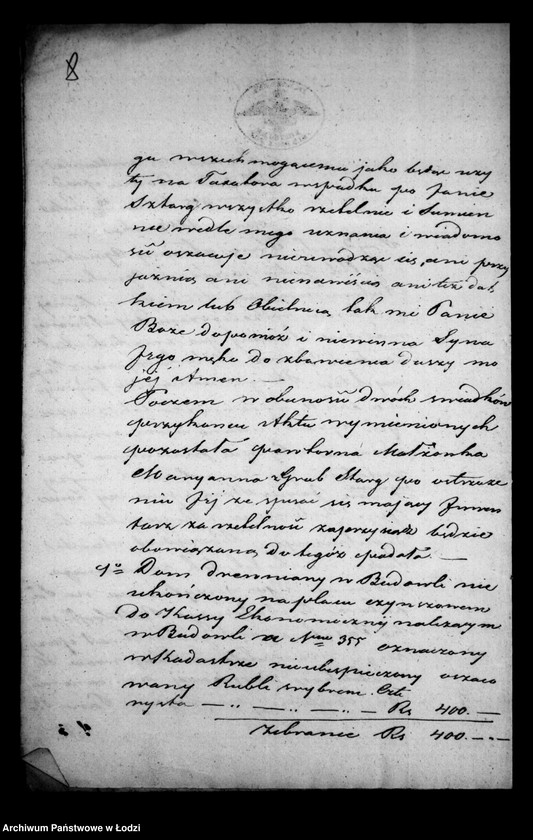 Obraz 12 z jednostki "Akta tyczące się ustanowienia opieki nad nieletnimi po zmarłych Janie i Katarzynie małżonkach Sztark"