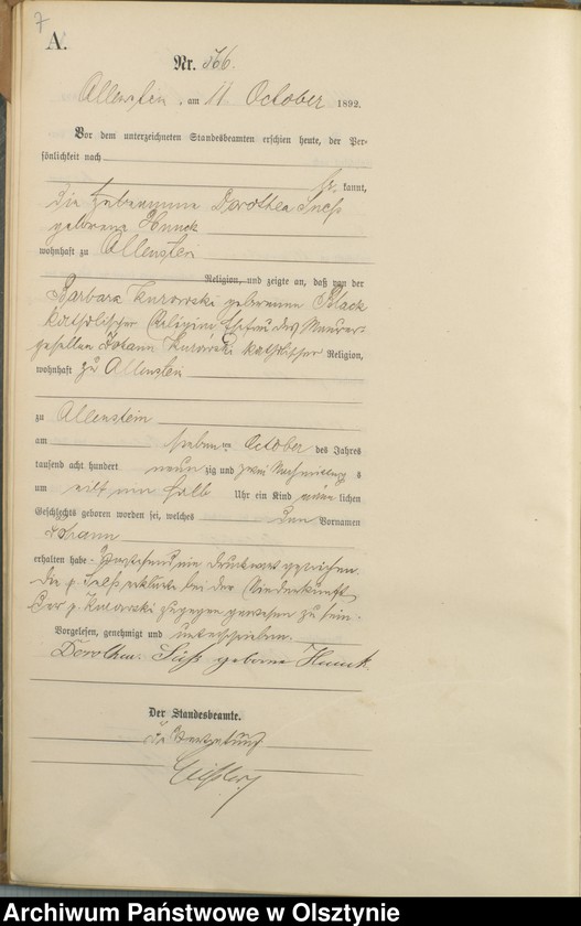 image.from.unit.number "Geburts-Haupt-Register Tom III,Nr 561 - 751"