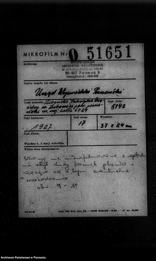 Obraz 19 z jednostki "Lubońska Fabryka Drożdży w Luboniu powiat poznański nr woj. 6021"