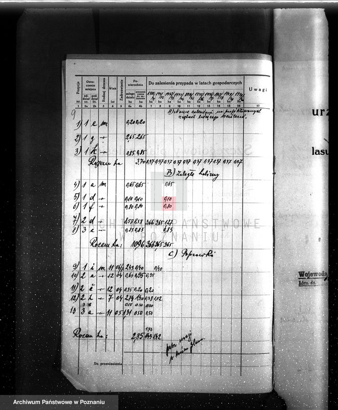 image.from.unit.number "Plan urządzenia gospodarstwa leśnego dla lasu Anny Far w Piotrowie powiat szamotulski 1930-1940"