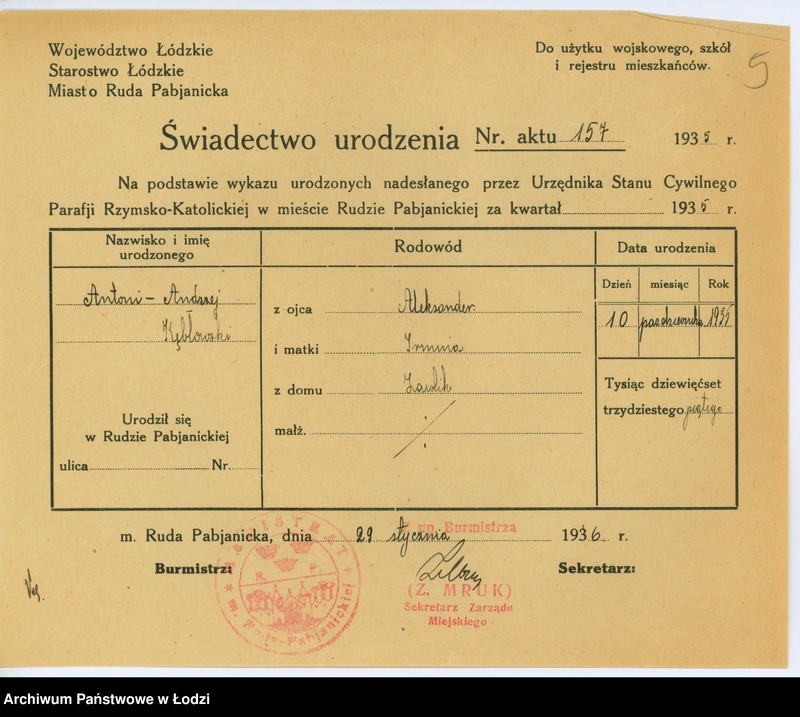 image.from.unit.number "Dokumenty do rejestru mieszkańców Rudy Pabianickiej. Kebsch Helena - Kühnel Olga"