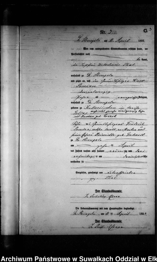 image.from.unit.number "Sterbe-Neben-Register des Preussischen Standes-Amtes Gr. Strengeln Kreis Angerburg"