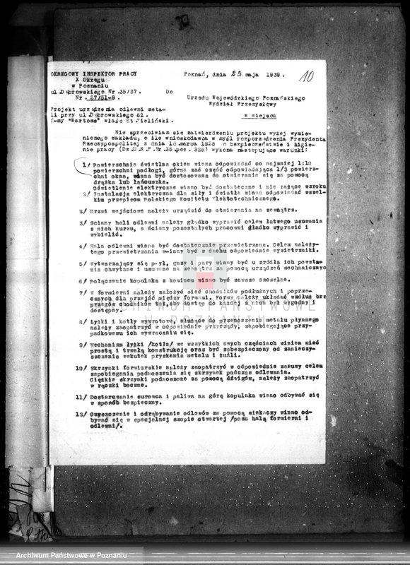 Obraz 14 z jednostki "Zieliński St. Wartoma odlewnia metali Poznań /zatwierdzanie urządzenia/"