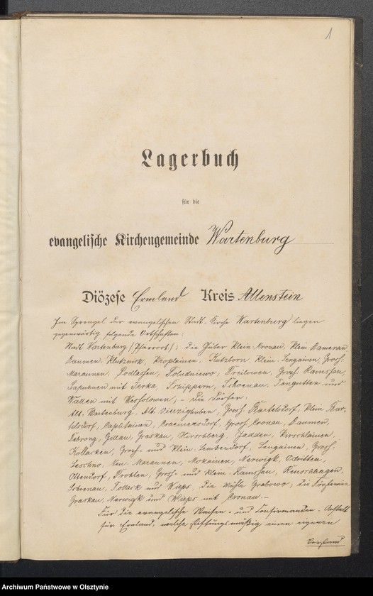 image.from.unit.number "Lagerbuch der evangelischen Kirchengemeinde Wartenburg"