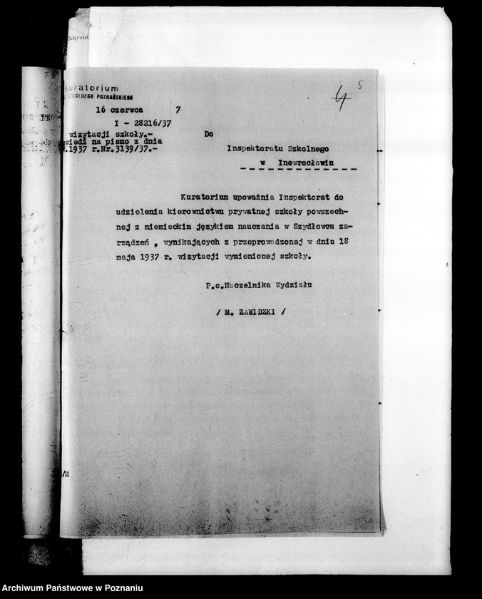 Obraz 9 z jednostki "Prywatna Szkoła Powszechna z niemieckim językiem nauczania Szydłowiec powiat Gniezno"