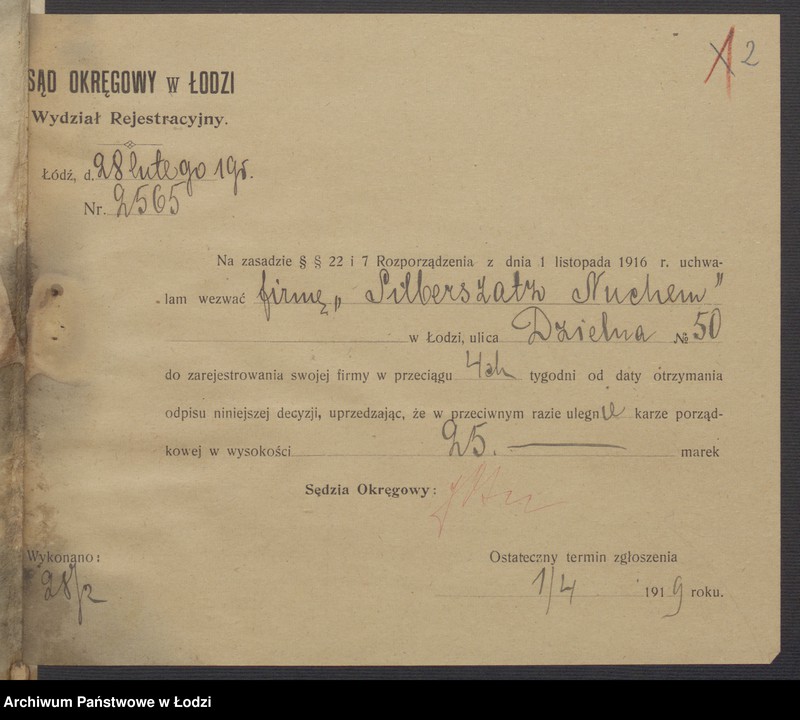 Obraz 4 z jednostki "Nuchem Silberszac- sprzedaż towarów manufakturowych"