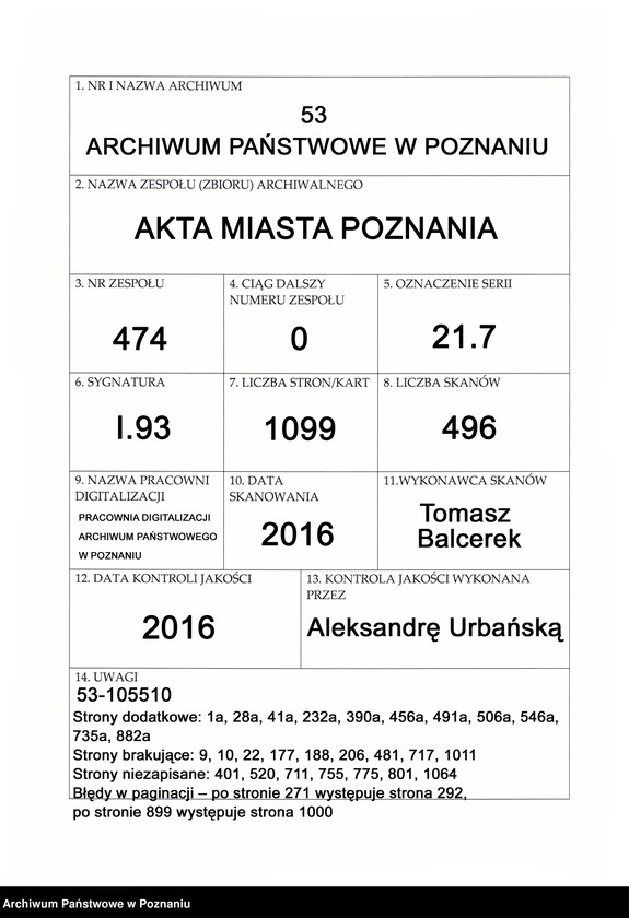 Obraz 1 z jednostki "Prothocollum nobilis officii consularis civitatis SR.Mtis Posnaniae sub notariatu nobilis Francisci Xaveri Prolewicz, SR.Mtis consiliarii, apostolici et officii praesentis notarii in anno domini 1768."