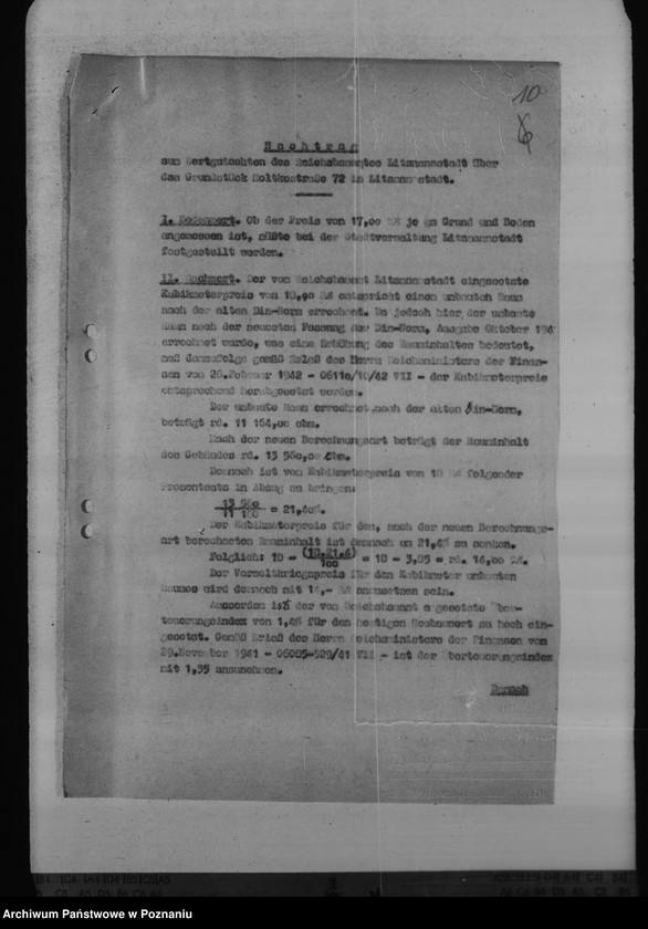 Obraz 14 z jednostki "Wertgutachten der (polnischen) beschlagnahmten Grundstücke"