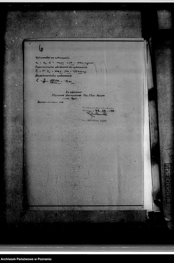 Obraz 10 z jednostki "Obliczenia statystyczne rusztu, słupów, stopy fundamentowej pod turbiną, stropu i dachu w hali turbinowni Cukrowni we Wrześni Spółka Akcyjna"