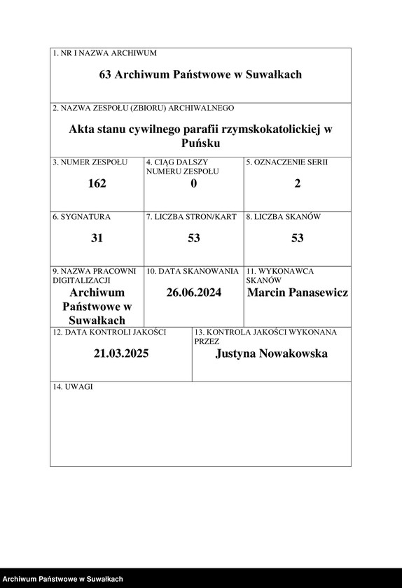 image.from.unit.number "Dokumenty k Brakosčetavšichsja Punskogo Rimsko-Katoličeskogo prichoda za 1889 god."
