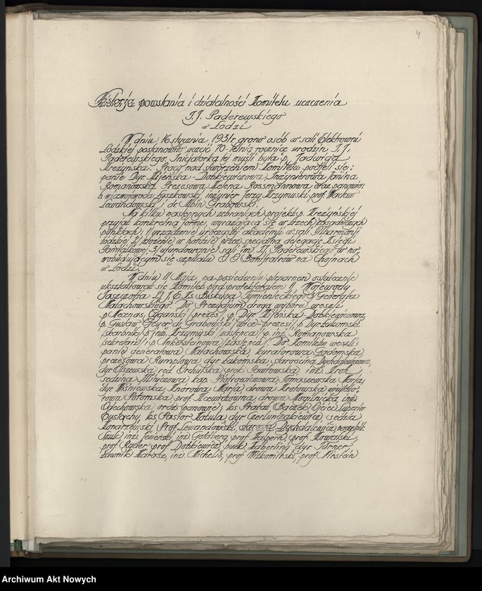 image.from.unit.number ""LXX Ignacemu Paderewskiemu - Łodzianie". Album pamiątkowy, oprawny w skórę, strona tytułowa obita srebrem"