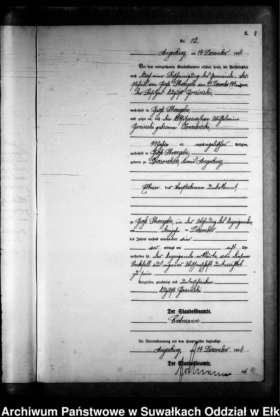 image.from.unit.number "Sterbe-Neben-Register des Preussischen Standes-Amtes Gross Strengeln Kreis Angerburg"