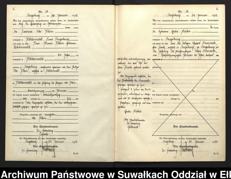 image.from.unit.number "C2. Sterbe = Register (Neben = Register) Standesamt Angerburg einschl. der Standesamtsbezirke Gross Strengeln, Kehlen und Prinowen]"