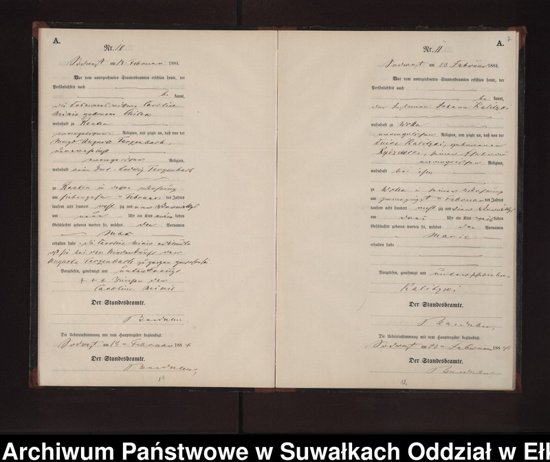 image.from.unit.number "Geburts-Neben-Register des Preussischen Standes-Amtes Neuhoff Kreis Loetzen"