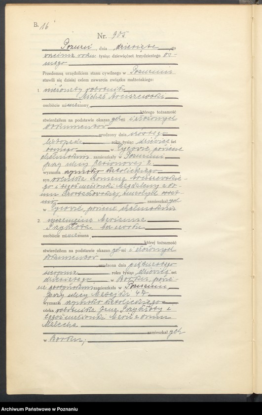 Obraz 18 z jednostki "Księga miejscowa małżeństw tom IV [Rejestr główny małżeństw]"
