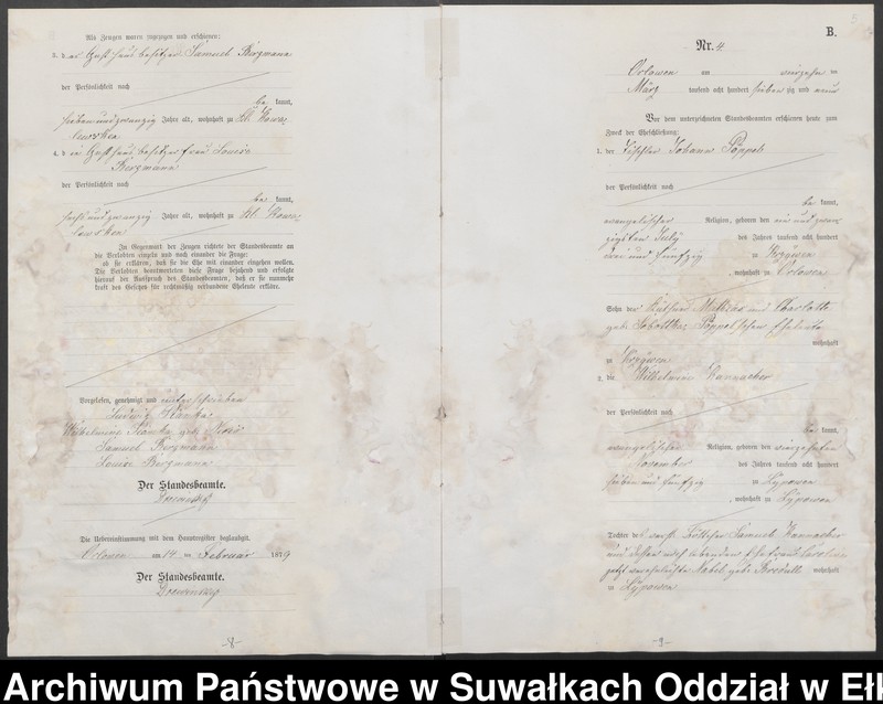 image.from.unit.number "Heiraths-Neben-Register des Preussischen Standes-Amtes Orlowen Kreis Loetzen"