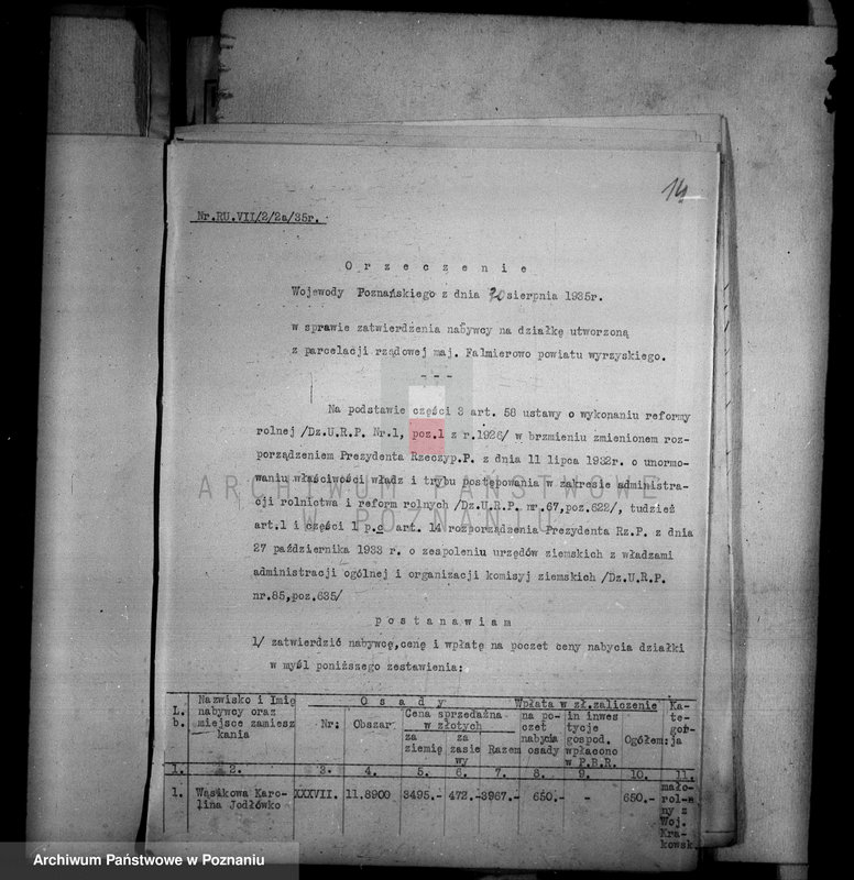 Obraz 19 z jednostki "Operat szacunkowy i tymczasowy rejestr pomiarowy majątku Falmierowo powiatu wyrzyskiego"