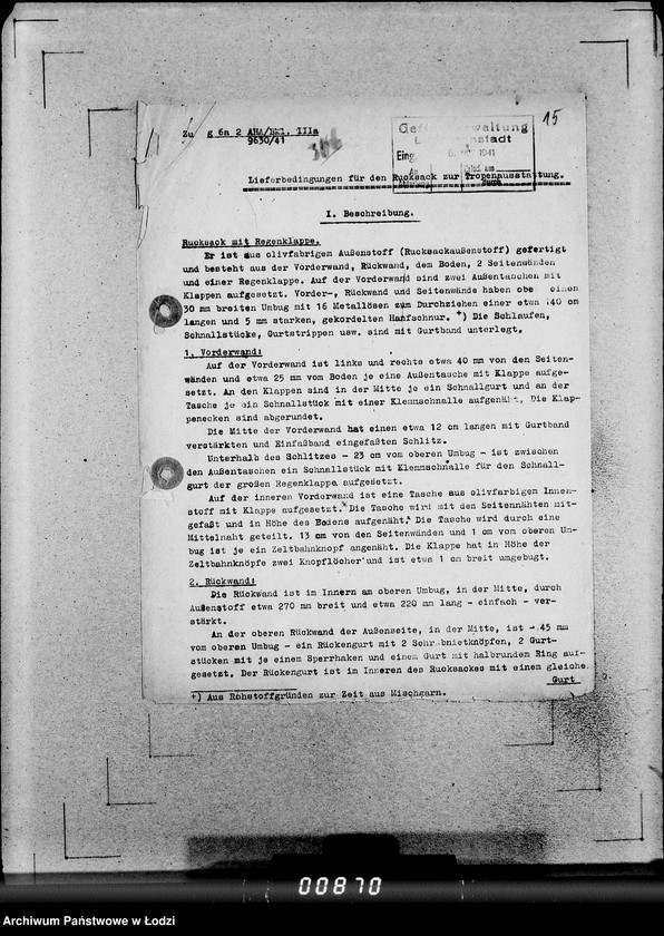 Obraz 17 z jednostki "306 Rucksack A-G. [Korespondencja, zamówienia i kalkulacje]"