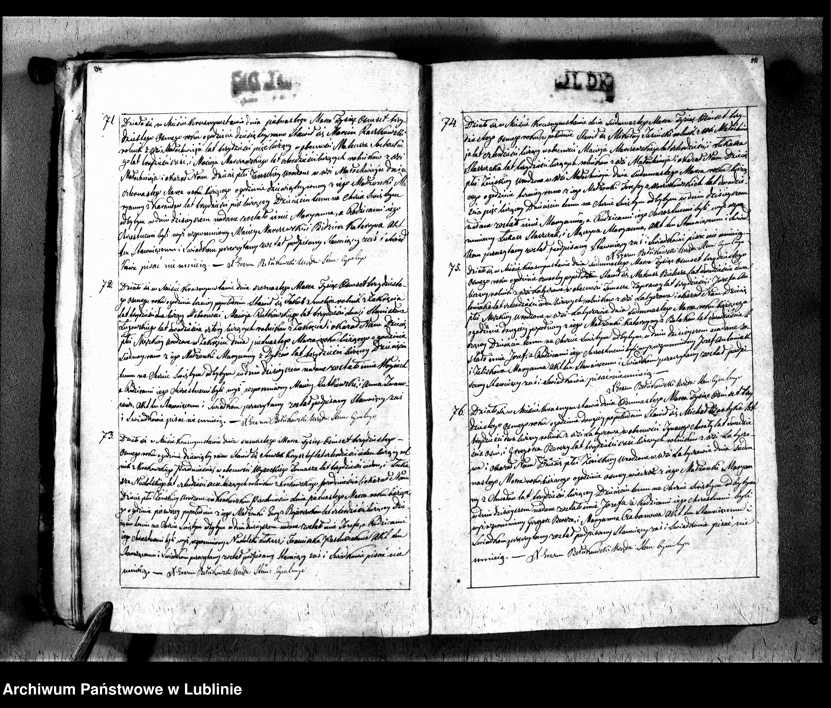 Skan z jednostki: Księga urodzeń, małżeństw i zgonów