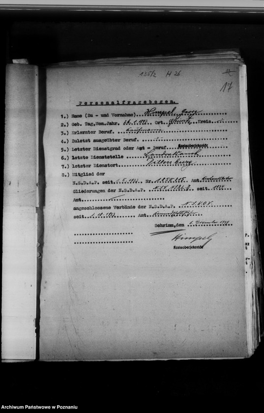 Obraz 20 z jednostki "Personalakten der Landräte und deren Vertreter"