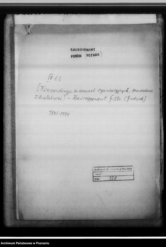 Obraz 4 z jednostki "[Korespondencja w sprawach organizacyjnych, sprawozdanie z działalności], Kreissippenamt Grätz [Grodzisk, powiat nowotomyski]"