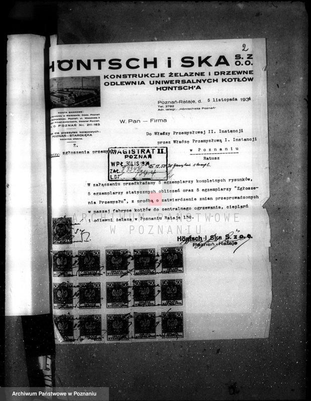 Obraz 6 z jednostki "Zatwierdzenie zakładu przemysłowego /fabr. cieplarń/ Firma Höntsch w Poznaniu"