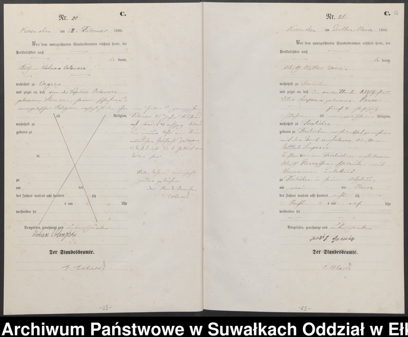 image.from.unit.number "Sterbe-Haupt-Register des Königlich Preussischen Standes-Amtes Belzonzen Kreis Johannisburg"