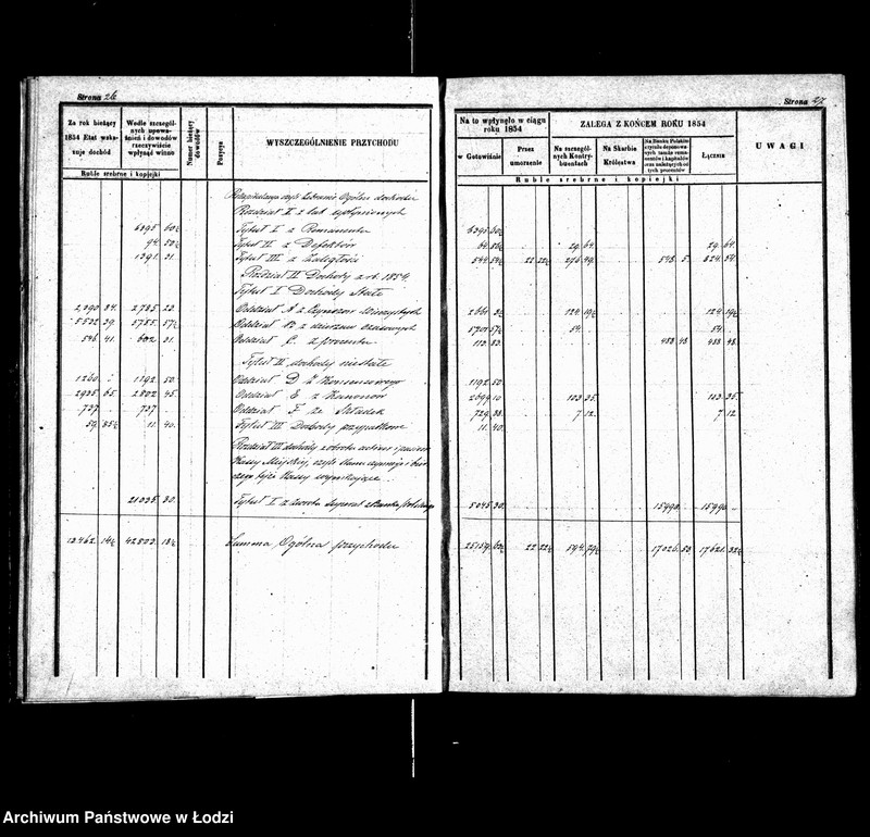 Obraz 20 z jednostki "Rachunek kasy ekonomicznej m. Łodzi za rok 1854"
