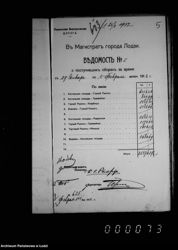 Obraz 9 z jednostki "O dachodach ot ekploatacji tramvaev"