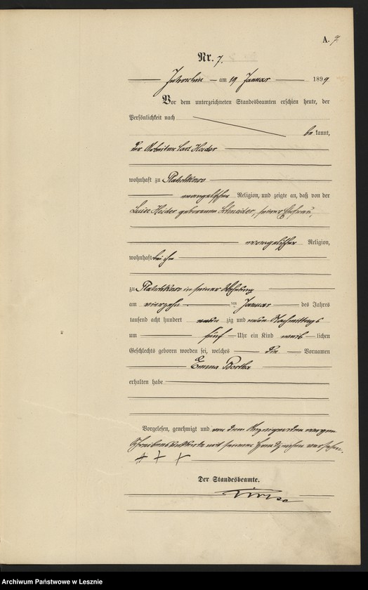 Obraz 10 z jednostki "[Księga urodzeń]"