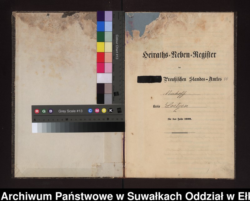 Obraz 4 z jednostki "Heiraths-Neben-Register des Preussischen Standes-Amtes Neuhoff Kreis Loetzen"