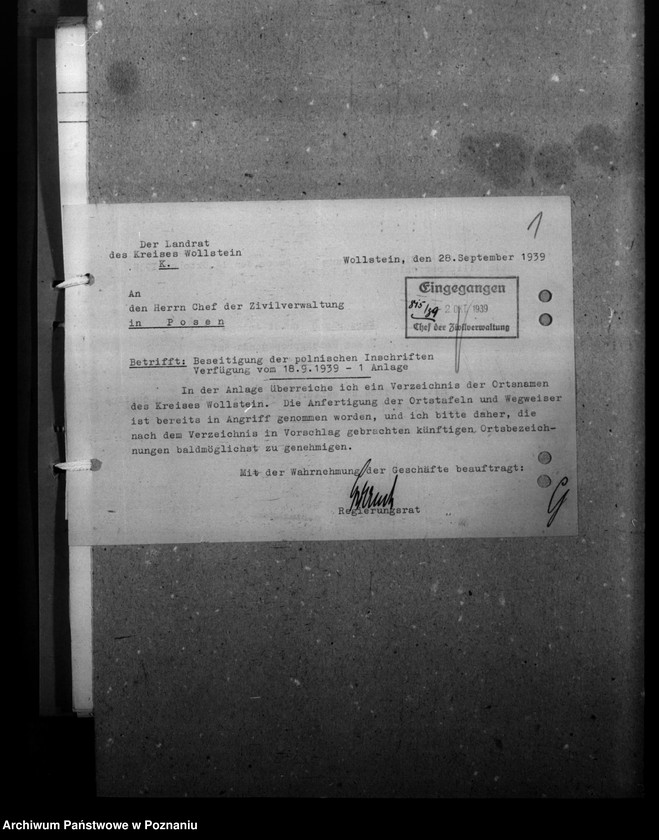 Obraz 5 z jednostki "Ortsnamenänderung - Kreis Wollstein (Wolsztyn)"