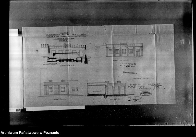 Obraz 18 z jednostki "Zatwierdzenie projektu zakładu przemysłowego nr 406 /urządzenia kotłowni i komina/ Farbiarni, Pralni Chemicznej w Mosinie powiat poznański"