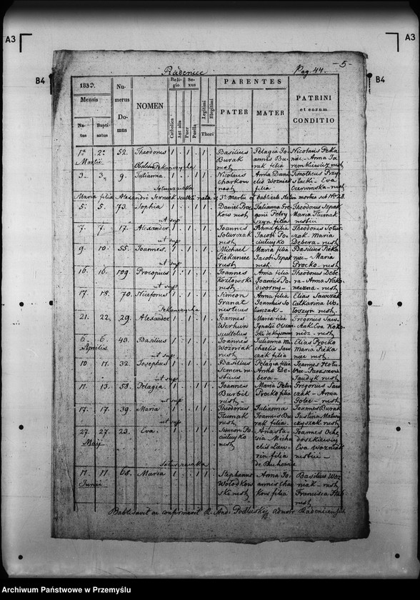 Obraz 9 z jednostki "[Kopie ksiąg metrykalnych parafii Radenice z filiami Czyżowice, Podliski, Wiszenka (dekanat Mościska)]"