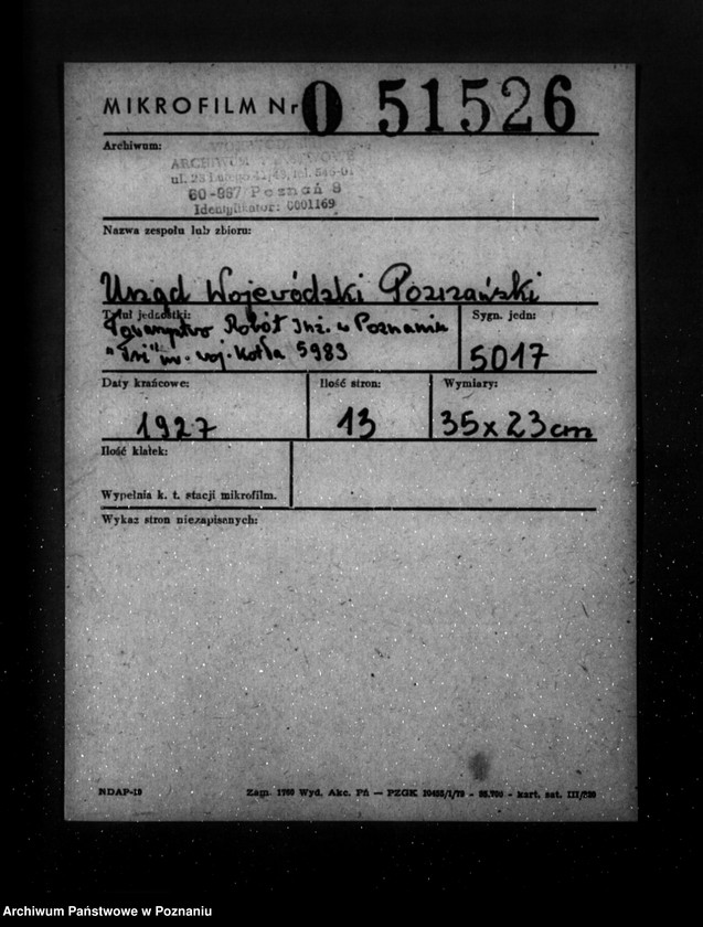 Obraz 2 z jednostki "Towarzystwo robót inżynieryjnych "Tri" w Poznaniu nr woj. 5983"