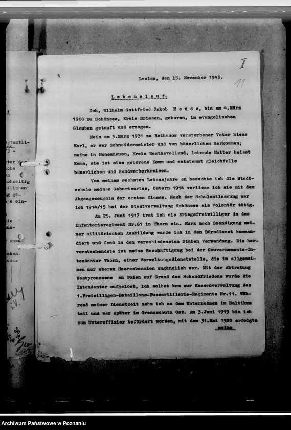 Obraz 15 z jednostki "Mende, Wilhelm - Beigeordneterin Leslau (Włocławek)"