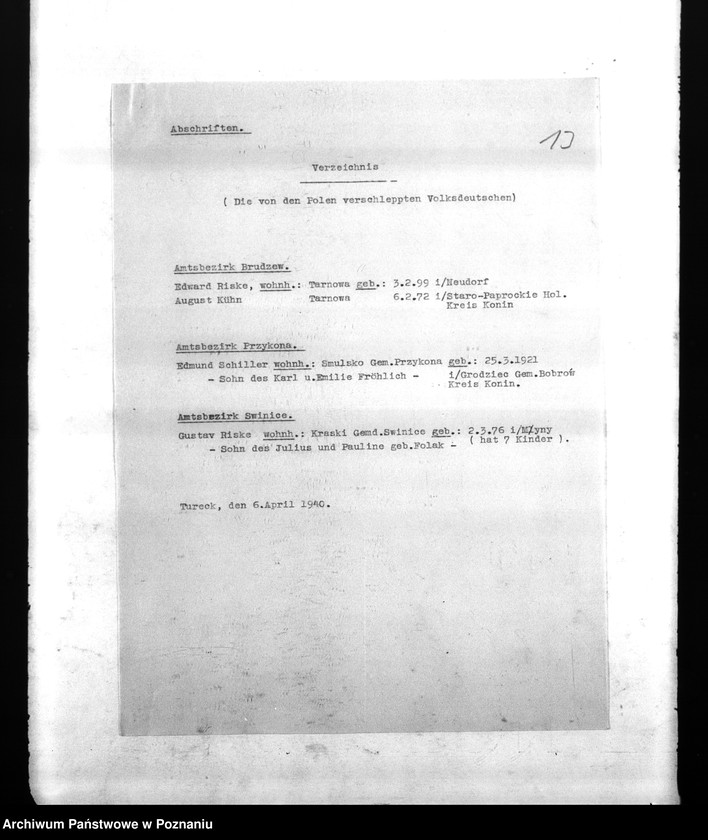 Obraz 17 z jednostki "Amtliche Meldungen Kreis Turek"