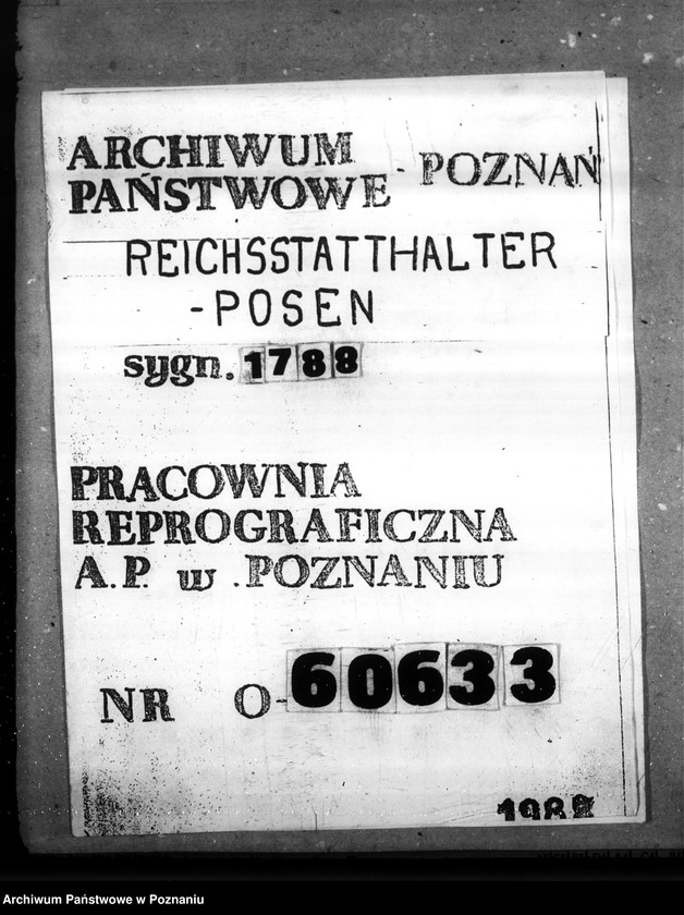 Obraz 1 z jednostki "Reichseigene Wohngebäude. Möbel in reichseigenen Wohnungen. Generalia"